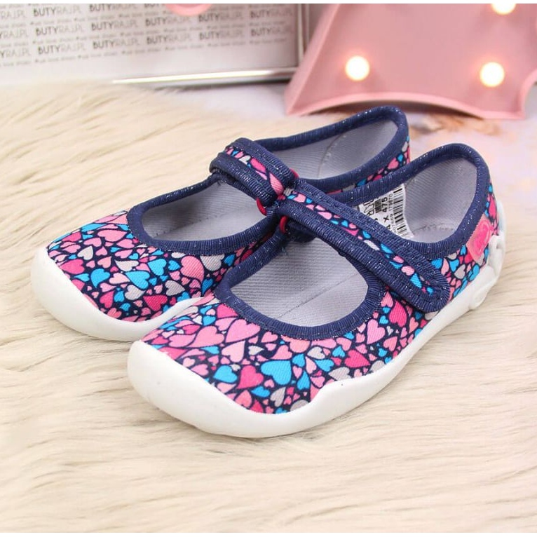 Chaussons ballerines velcro Grant Jr. Befado bleu marin 2