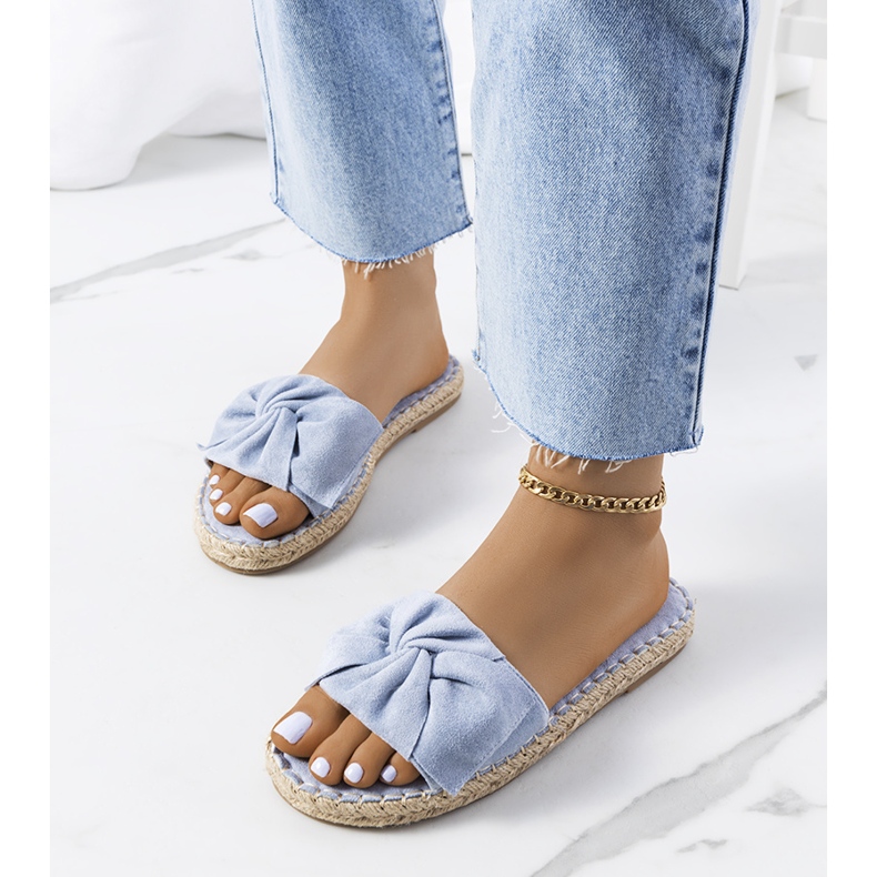 Chaussons bleus à nœud Krina 1 Chaussons bleus à nœud Krina 1