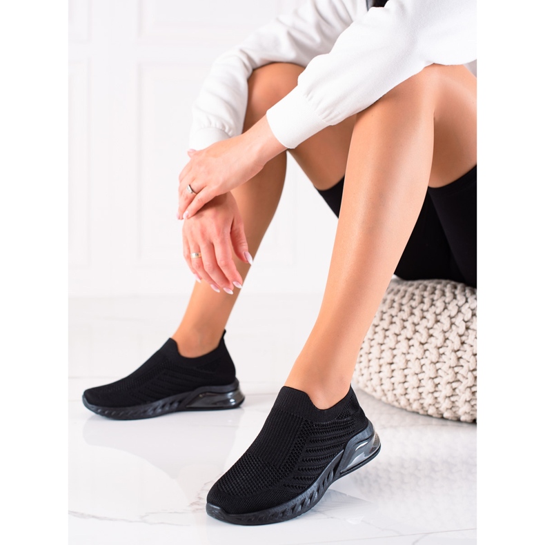 DK Chaussures de sport confortables à enfiler le noir 2 DK Chaussures de sport confortables à enfiler le noir 2