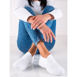 Chaussures de sport à enfiler blanc 2