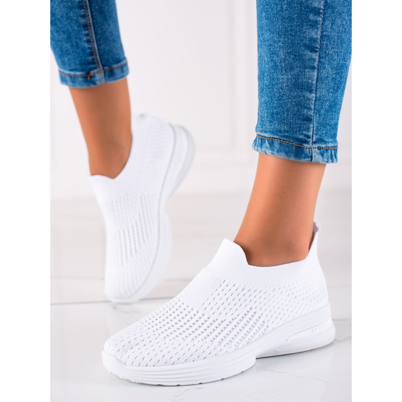 Chaussures de sport à enfiler blanc 1