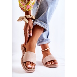 FJ1 Chaussons en Daim Beige Sunset pour Femme 1 FJ1 Chaussons en Daim Beige Sunset pour Femme 1