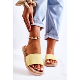 FJ1 Chaussons Femme en Daim Jaune Coucher de Soleil 4