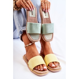 FJ1 Chaussons Femme en Daim Jaune Coucher de Soleil 2