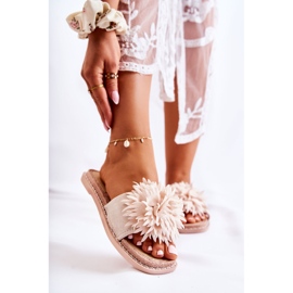 FJ1 Chaussons Femme En Daim Avec Décoration Giorgia Beige 2 FJ1 Chaussons Femme En Daim Avec Décoration Giorgia Beige 2