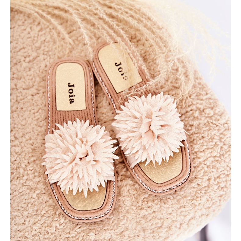 FJ1 Chaussons Femme En Daim Avec Décoration Giorgia Beige 1 FJ1 Chaussons Femme En Daim Avec Décoration Giorgia Beige 1