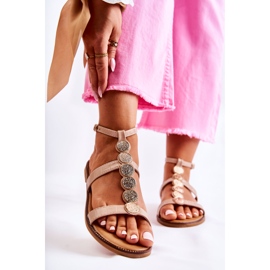 Sandales Femme Avec Ceinture Décorative Beige Seila 1