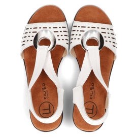 Sandales en cuir ouvertes avec Filippo DS2308 / 22 Décoration blanche 4