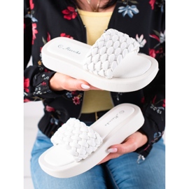 Mannika Pantoufles Sur La Plateforme blanc 1