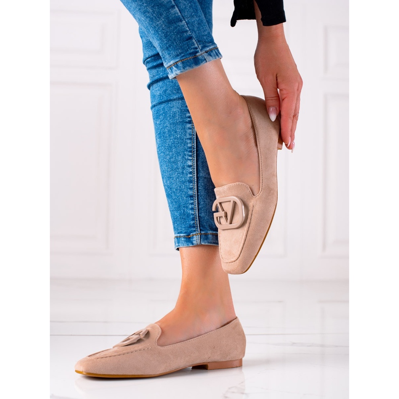 Seastar Mocassins en daim élégants beige brun 1