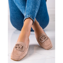 Seastar Mocassins en daim élégants beige brun 2