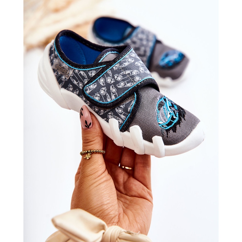 BEFADO S.A. Chaussons Befado Velcro Car 273X339 Gris-Bleu 1 BEFADO S.A. Chaussons Befado Velcro Car 273X339 Gris-Bleu 1