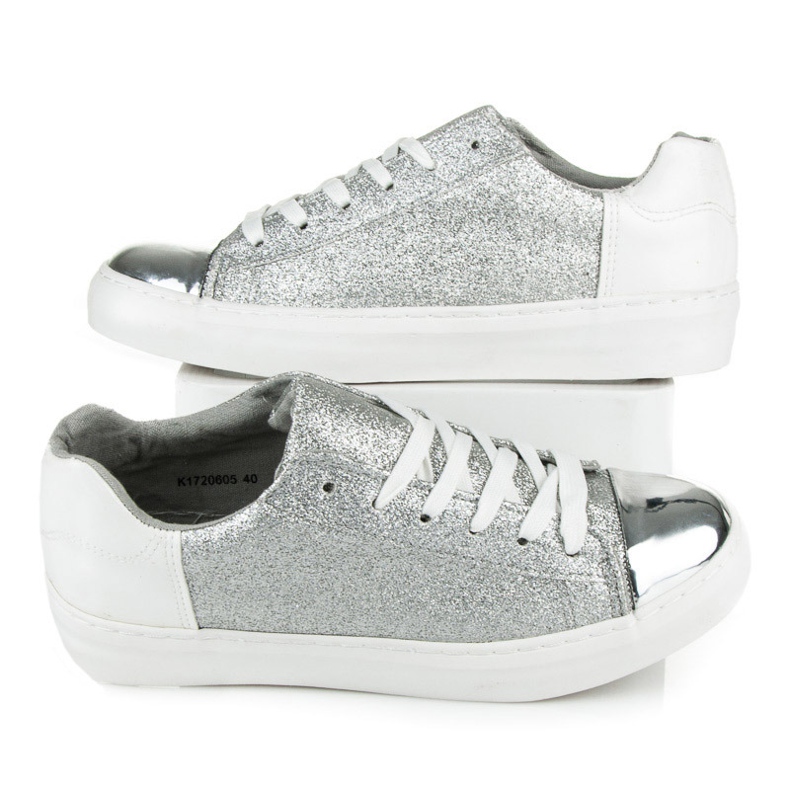 Kylie Baskets à lacets à paillettes gris 1 Kylie Baskets à lacets à paillettes gris 1