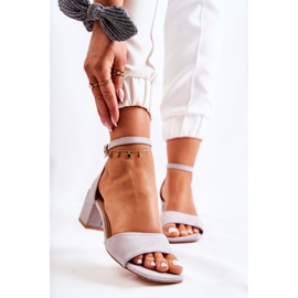 PS1 Sandales En Daim Pour Femme À Talons Hauts Gris Luciana 1