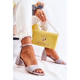 PS1 Sandales En Daim Pour Femme À Talons Hauts Gris Luciana 6