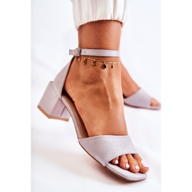 PS1 Sandales En Daim Pour Femme À Talons Hauts Gris Luciana 3