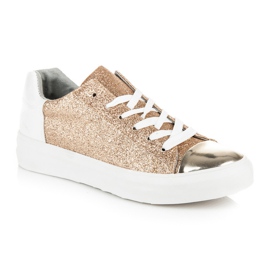 Kylie Baskets nouées à paillettes jaune 2