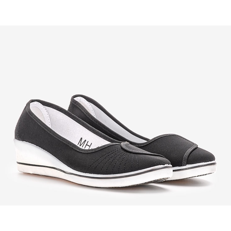 Baskets noires à talon compensé Denison 1