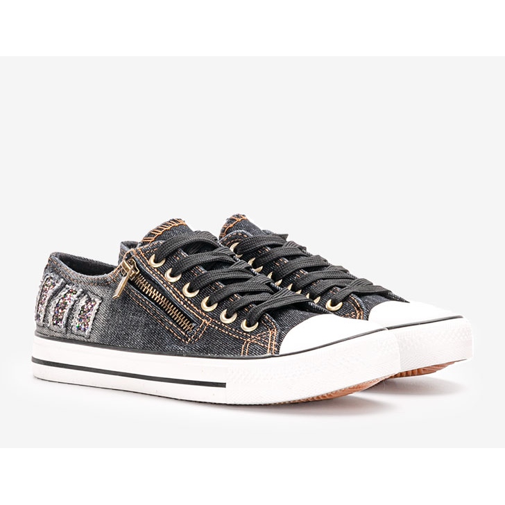 Baskets en jean noir Nikula le noir 1