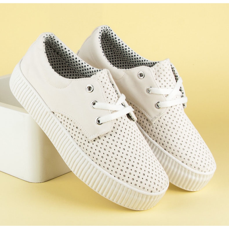 Kylie Baskets ajourées sur la plateforme blanc 2