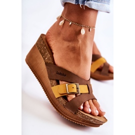 Chaussons Femme Sur Wedge Inblu EN000024 Marron-Jaune brun 2