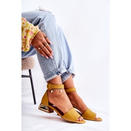 Sandales Cuir Sur Talons Or Laura Messi 2143 Jaune Foncé 3