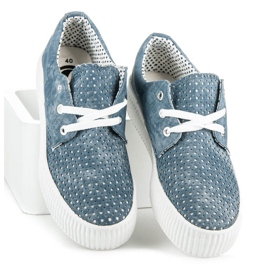 Kylie Baskets ajourées sur la plateforme bleu 1