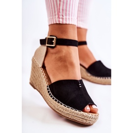 Sandales Femme Confortables Sur Compensées Noir Dellia le noir 1