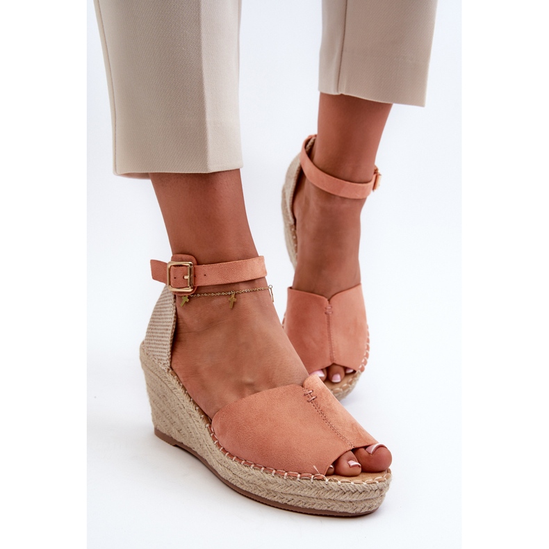 Sandales Compensées Confortables Femme Rose Clair Dellia 2