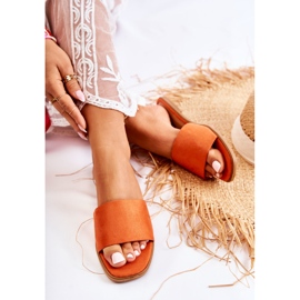 FL1 Chaussons Classiques Femme Orange Lisse Narsis 1