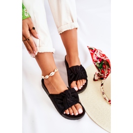 PE1 Chaussons Classiques En Daim Avec Un Nœud Noir Hayle 1