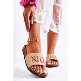 PE1 Chaussons Classiques Daim Perlés Beige Vayana 1