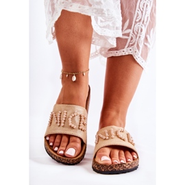 PE1 Chaussons Classiques Daim Perlés Beige Vayana 3