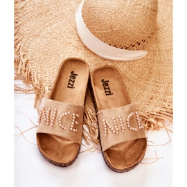PE1 Chaussons Classiques Daim Perlés Beige Vayana 5