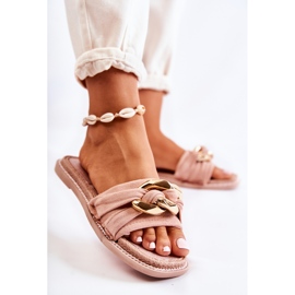 FK1 Chaussons En Daim Avec Chaîne Décorative Louie Rose 2