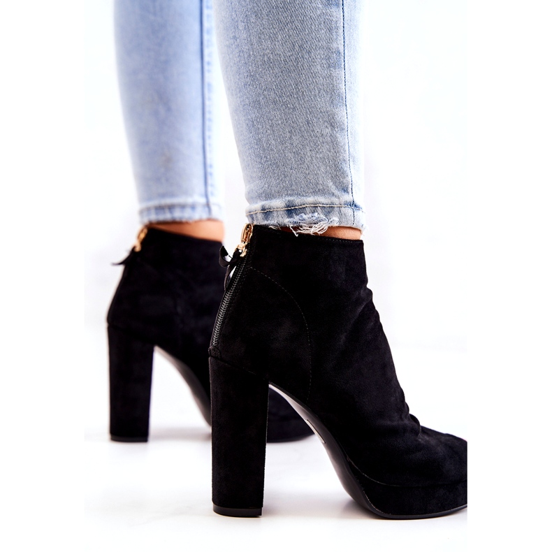 WS1 Bottes noires sur une barre à bouts ouverts Black Adore 3