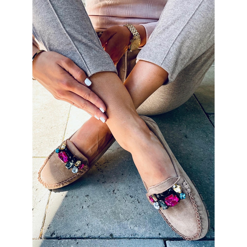 Mocassins avec pierres Megara Kaki beige 2 Mocassins avec pierres Megara Kaki beige 2