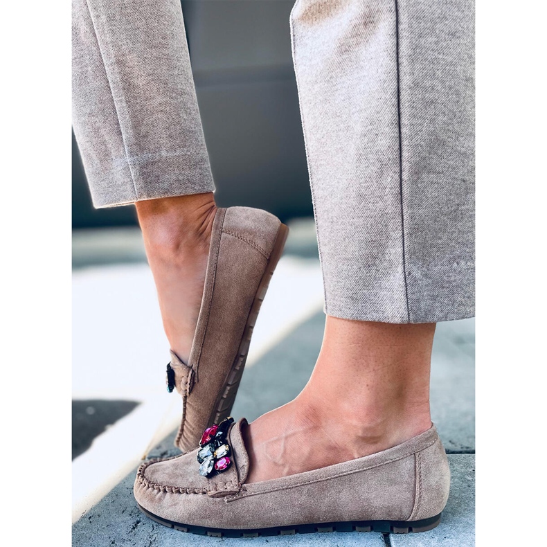 Mocassins avec pierres Megara Kaki beige 1 Mocassins avec pierres Megara Kaki beige 1