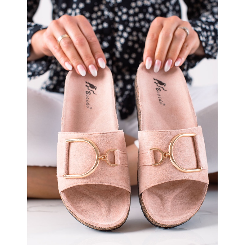 MIKA Pantoufles de Suèdes rose 1