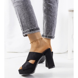 Chaussons noirs sur le poteau de corne 2