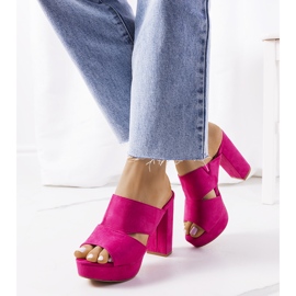 Chaussons roses sur le poteau de Horn 1