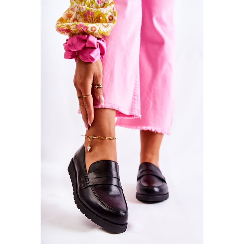 Mocassins compensés en cuir La.Fi Noir Alannah 1