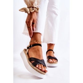 FL1 Sandales tressées pour femmes sur la plate-forme Selea noire 1