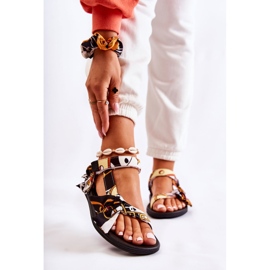 PM1 Sandales pour femmes avec velcro Noir Caprisa blanc 1