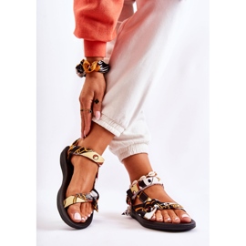 PM1 Sandales pour femmes avec velcro Noir Caprisa blanc 2