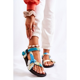 PM1 Sandales pour femmes avec velcro caprisa vert blanc 1