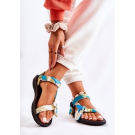 PM1 Sandales pour femmes avec velcro caprisa vert blanc 2