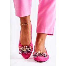 PA2 Ballerines à talons hauts en daim avec décoration Elena rose 4