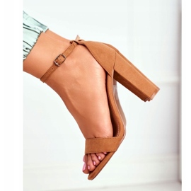 FW1 Sandales à Talon Femme Daim Camel Anastasie brun 3