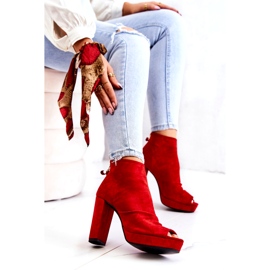 WS1 Boots On a Bar Open Toes Red Adore rouge 2